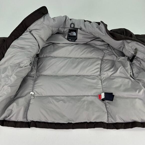 The North Face Puffer Jacket Girls Siz M 8-10 Brown Down Full Zip Winter Jacket - Picture 3 of 11